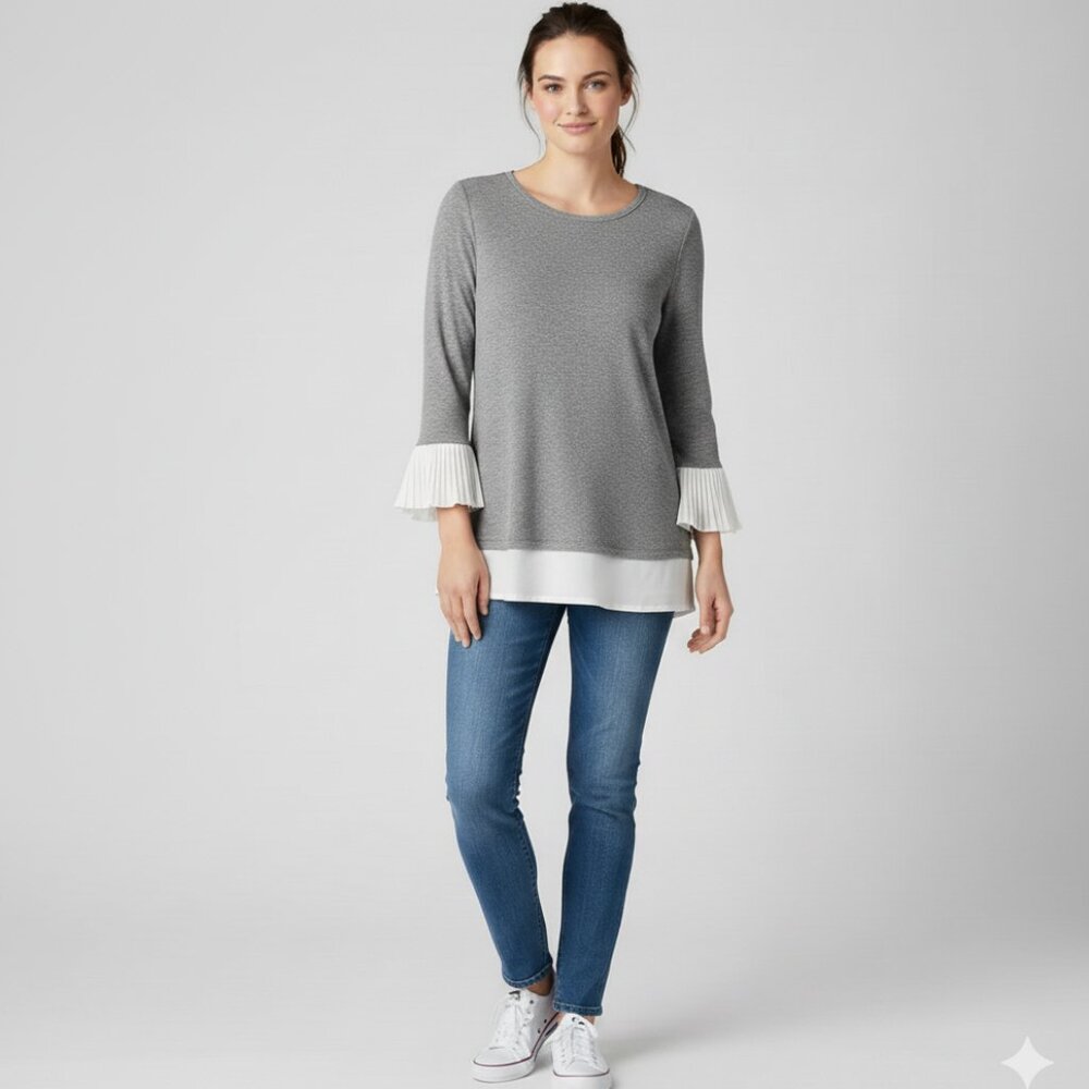 *Design Lab, Lord and Taylor Terry Crew with Bell Ruffle Sleeves